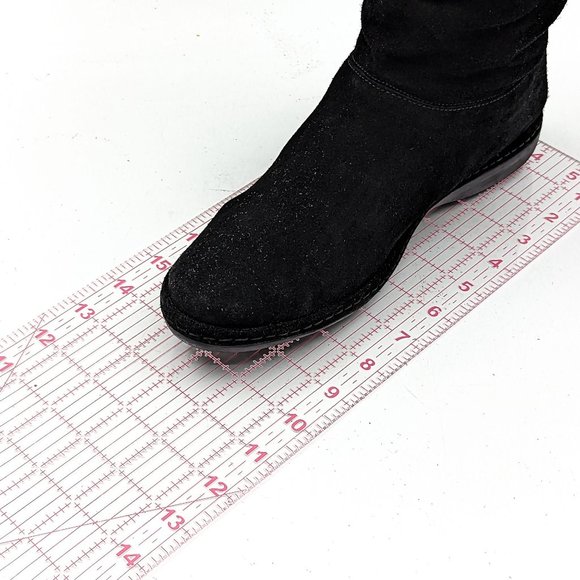 Stuart Weitzman Women Black Suede Faux Fur Cuff ankle boots size 8 - Picture 4 of 12